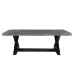 Cross Leg Industrial Wooden Coffee Table (Black-Grey)