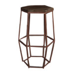 Low Bar Iron Stool With Wd Top