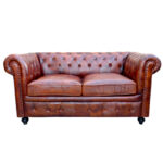 2 Seater Chesterfield Leather Sofa