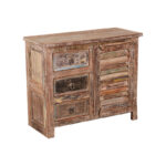 Wooden Reclaimed 1 Door 3 Drawer Cabinet