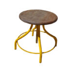 Iron Spider Stool With Wooden Top