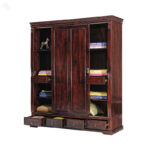 Jop Carving Sliding Wooden Wardrobe