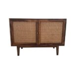 Wooden Cane 2 Door Crockery Unit