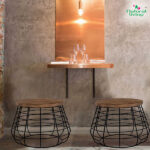 INDUSTRIAL IRON WOODEN COFFEE TABLE CANAL