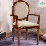 Wooden Caspean Round Back Arm Rest Chair