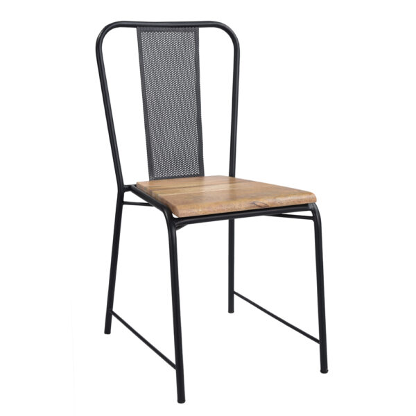 Iron Mess Chair Wood Top furniture in pune mumbai goa Bangalore indore jaipur