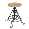 Wooden Top Iron Jefferson Stool furniture pune mumbai goa Bangalore indore jaipur