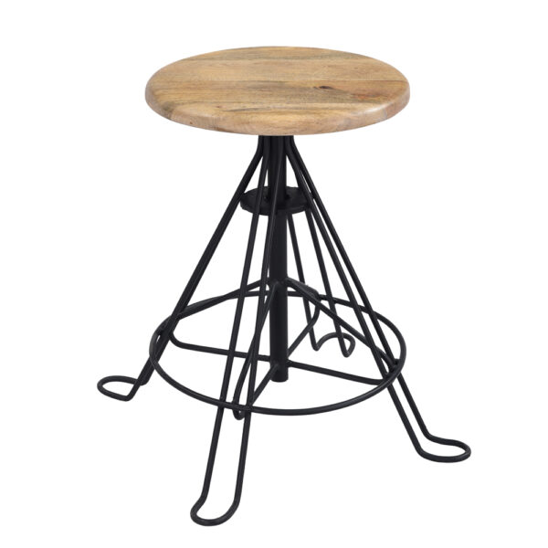 Wooden Top Iron Jefferson Stool furniture pune mumbai goa Bangalore indore jaipur