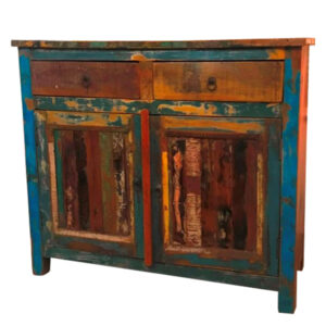 Wooden Reclaimed 2 Door 2 Drawer Cabinet