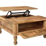 HOUSTON MANGO WOOD LIFT TOP COFFEE TABLE DROP DOWN DOOR
