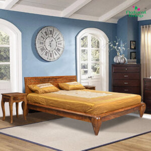 WOODEN LOTUS QUEEN SIZE BED WITHOUT STORAGE