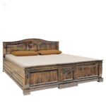 WOODEN JOP CARVING KING SIZE BED WITHOUT STORAGE
