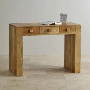 Cube Light 3 Drawer Writing Table Natural living wooden furniture pune bangalore jodhpur