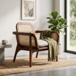 MID CENTURY CANE SOFA CHAIR