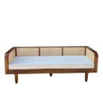 MID CENTURY CANE 3 SEATER SOFA