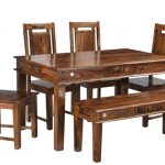 NIWAR 6 SEATER DINING TABLE SET 175 CMS WITH CHAIRS AND BENCH