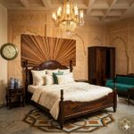 Devgarh carved sheesham wood king size bed luxury design